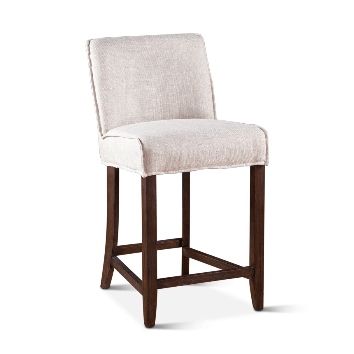 Buddy 20" Counter Chair in Beige Linen with Dark Legs by Home Trends & Design at Eve Furniture