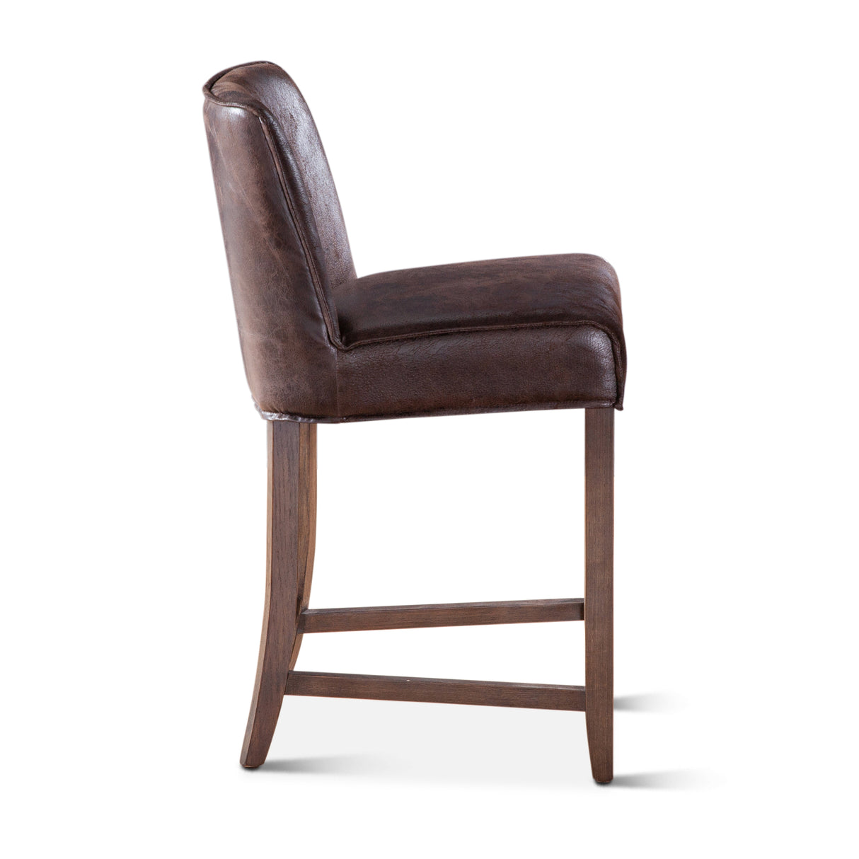 Buddy 20" Counter Chair in Dark Brown Leather with Matte Brown Legs by Home Trends & Design at Eve Furniture