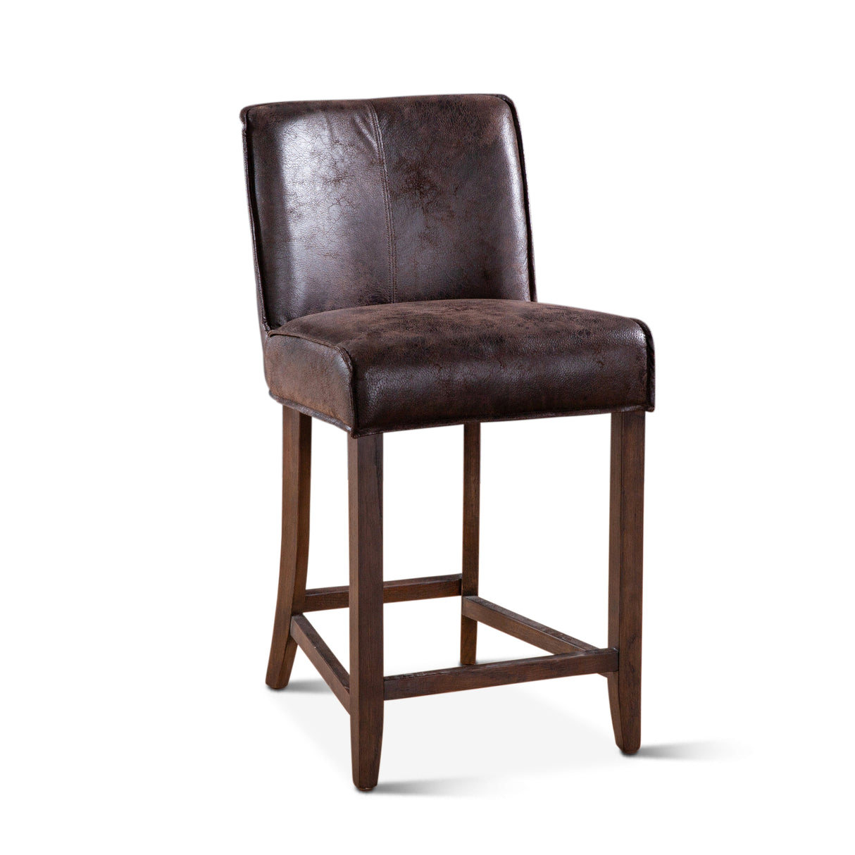 Buddy 20" Counter Chair in Dark Brown Leather with Matte Brown Legs by Home Trends & Design at Eve Furniture