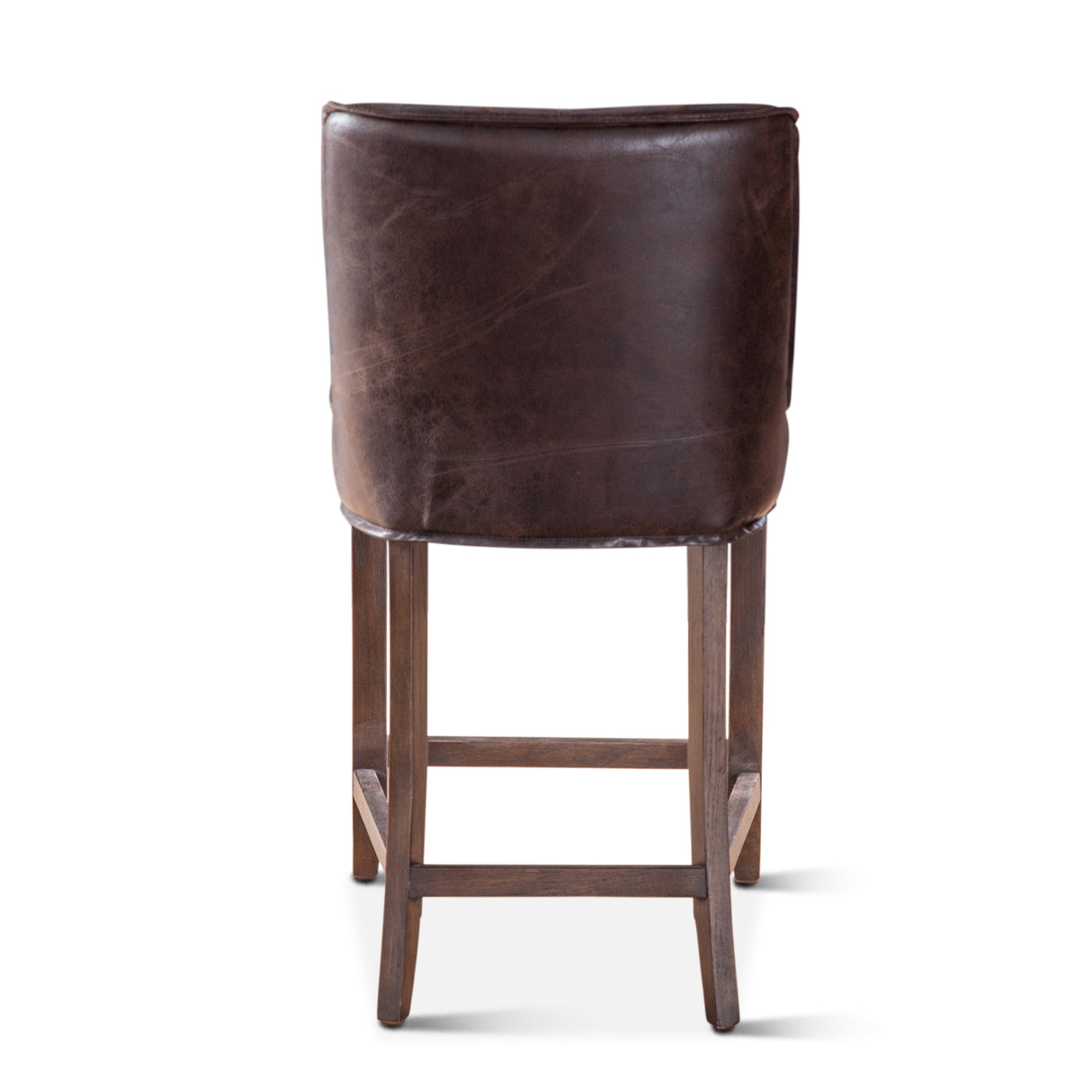 Buddy 20" Counter Chair in Dark Brown Leather with Matte Brown Legs by Home Trends & Design at Eve Furniture