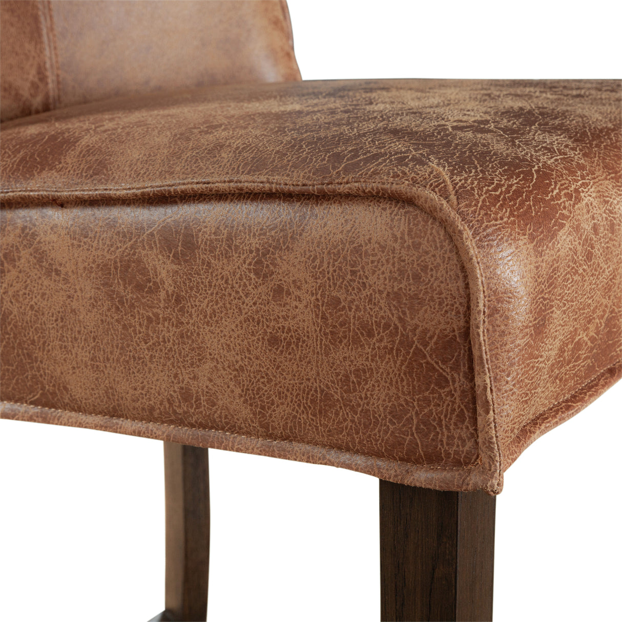 Buddy 20" Counter Chair in Tan Leather with Matte Brown Legs by Home Trends & Design at Eve Furniture