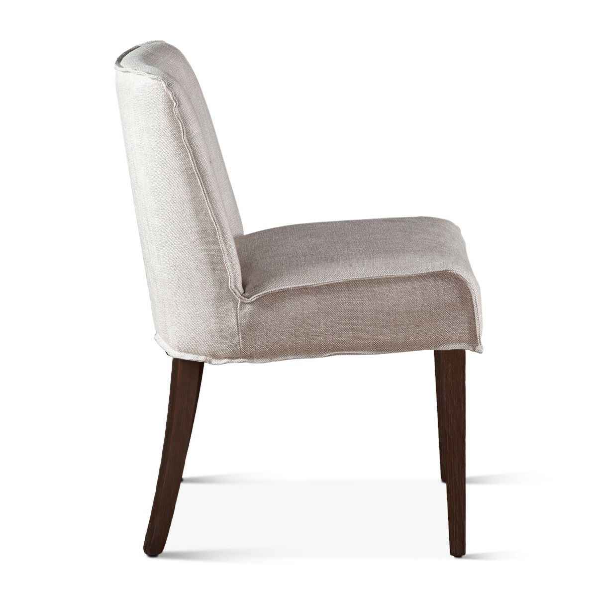 Buddy 20" Dining Chair in Beige Linen with Dark Legs, Set of 2 by Home Trends & Design at Eve Furniture