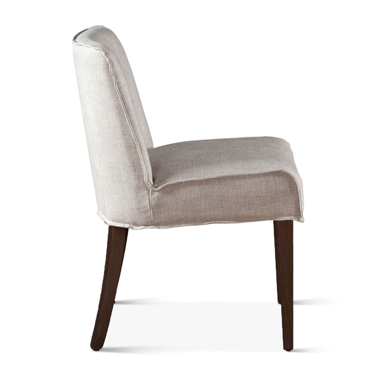 Buddy 20" Dining Chair in Beige Linen with Dark Legs, Set of 2 by Home Trends & Design at Eve Furniture