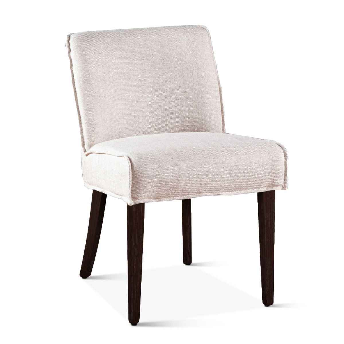 Buddy 20" Dining Chair in Beige Linen with Dark Legs, Set of 2 by Home Trends & Design at Eve Furniture
