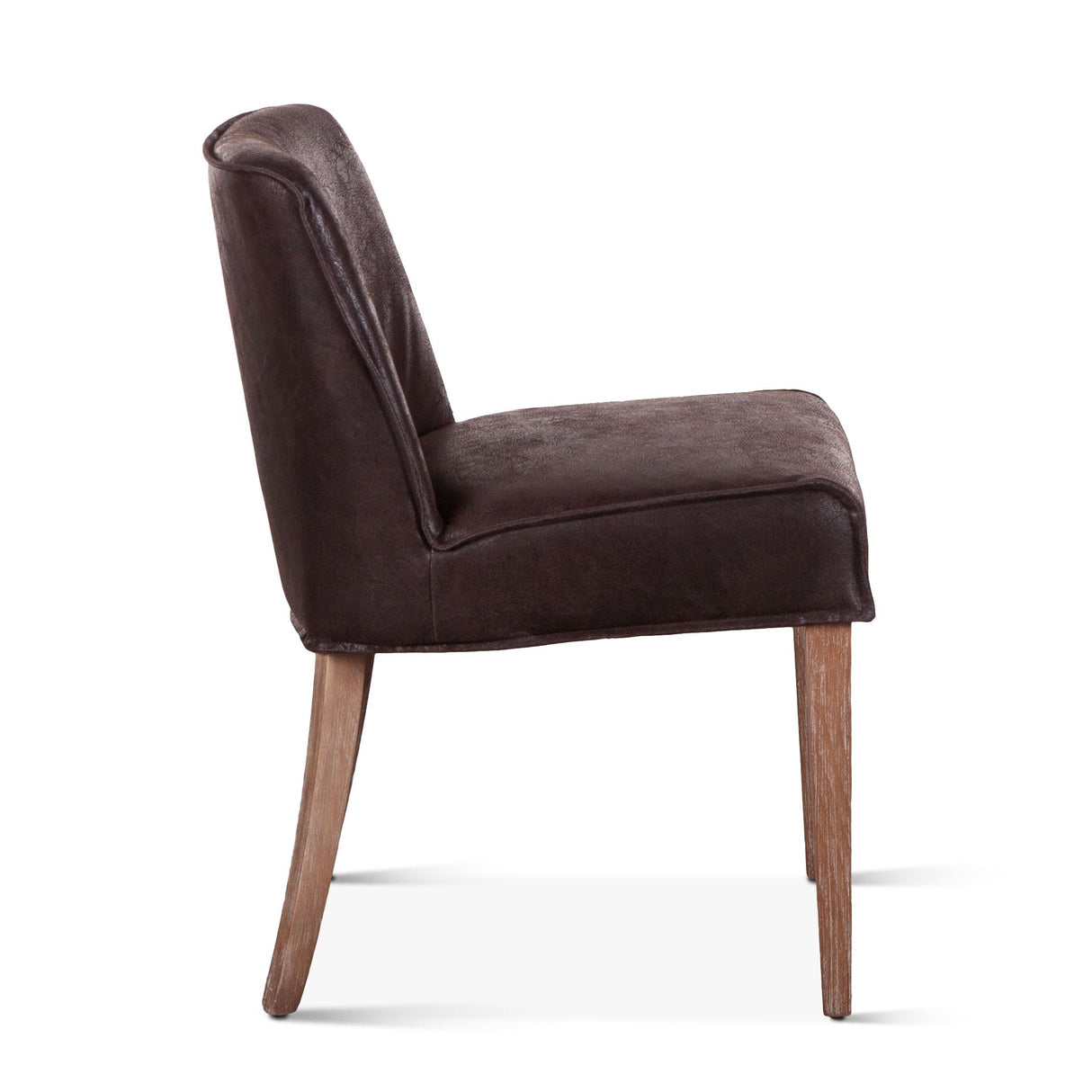 Buddy 20" Dining Chair in Dark Brown Leather with Natural Legs, Set of 2 by Home Trends & Design at Eve Furniture