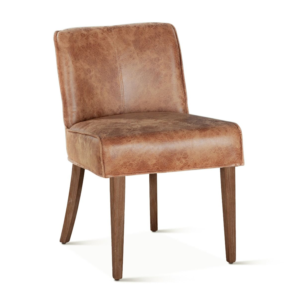Buddy 20" Dining Chair in Tan Leather with Natural Legs by Home Trends & Design at Eve Furniture