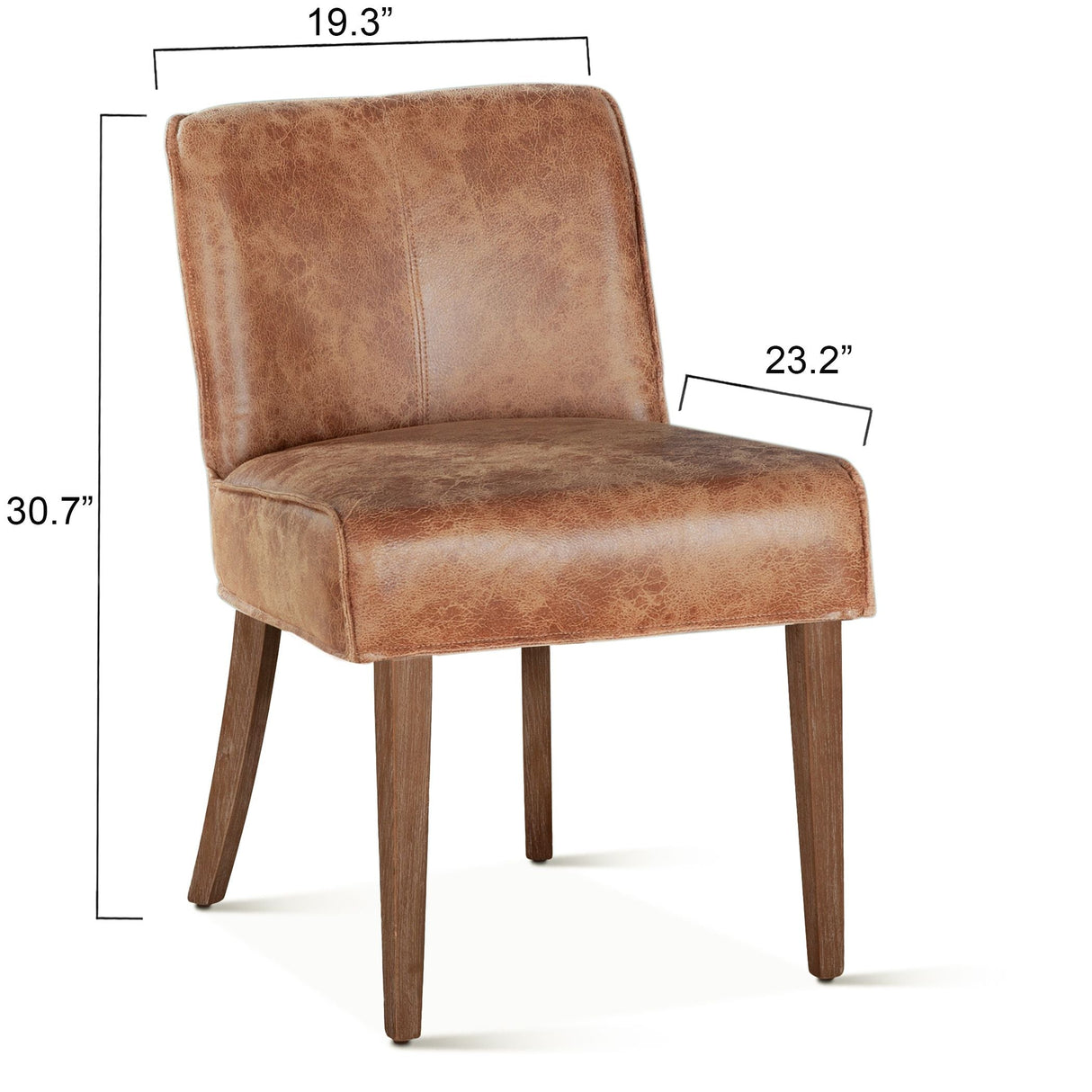 Buddy 20" Dining Chair in Tan Leather with Natural Legs by Home Trends & Design at Eve Furniture