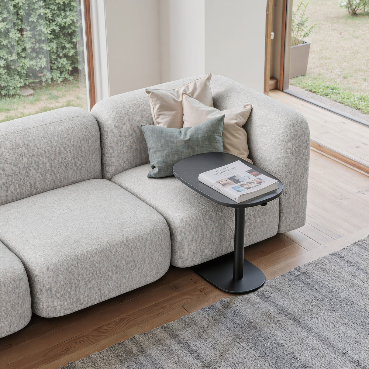 Buddy Gray Adjustable Rotating Side Table by Zuomod at Eve Furniture
