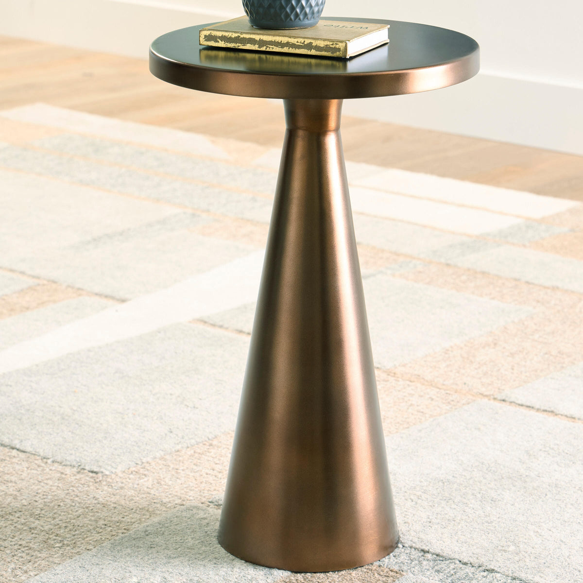 Budington Light Bronze Finish Accent Table by Ashley at Eve Furniture
