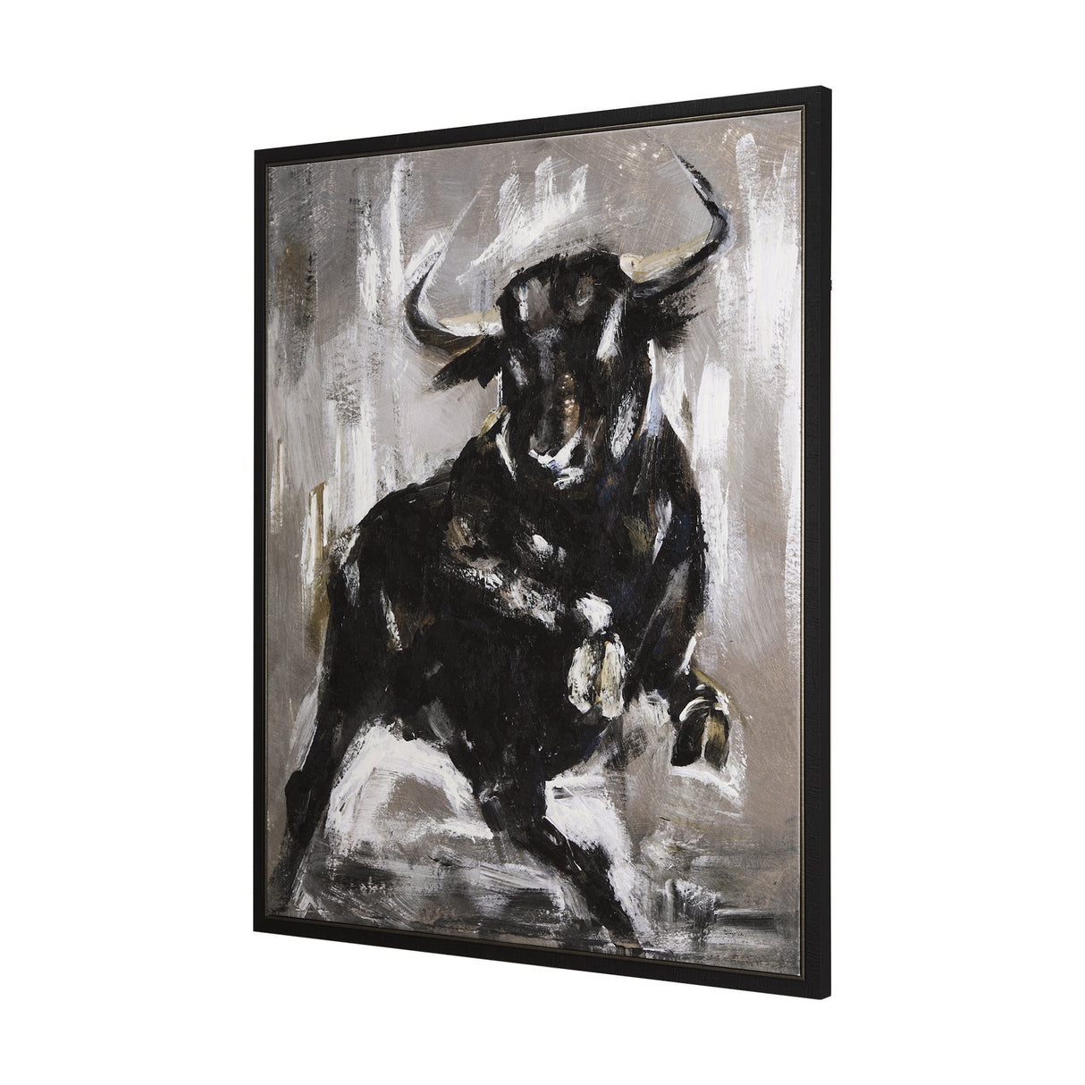 Bull by Mercana Studio a Hand Embellished Textured Framed Canvas by Mercana at Eve Furniture