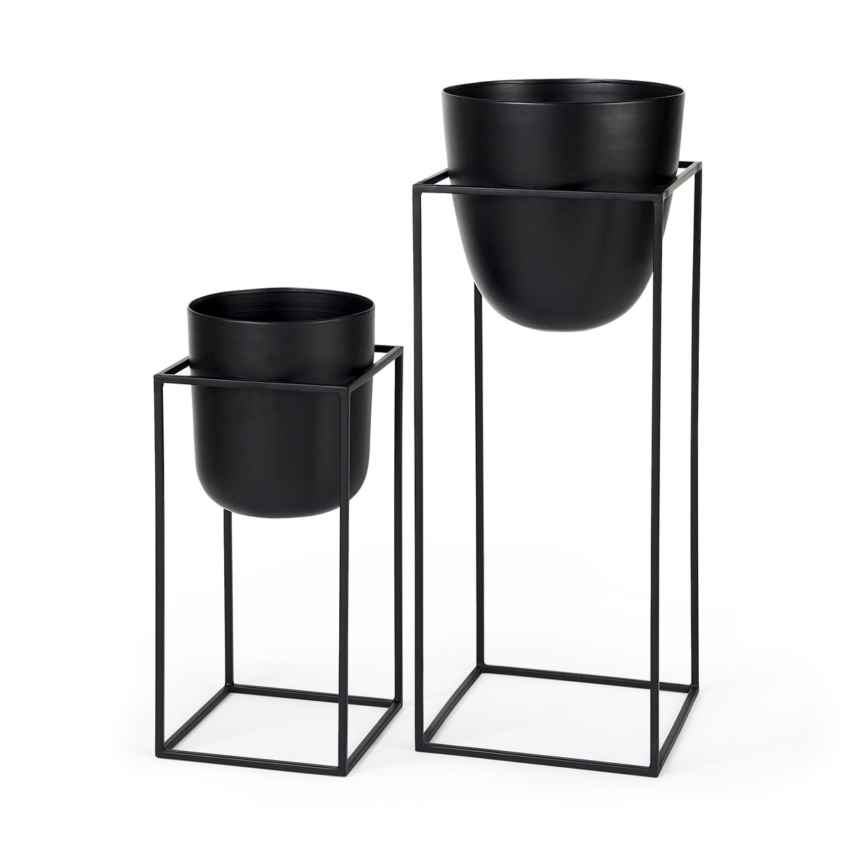 Bumble (Set of 2) 12L x 12W x 32H Black Plant Stands by Mercana at Eve Furniture