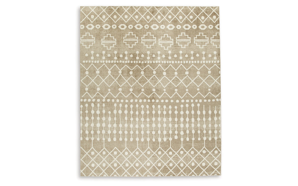 Bunchly Tan/Brown/Cream Large Rug by Ashley at Eve Furniture