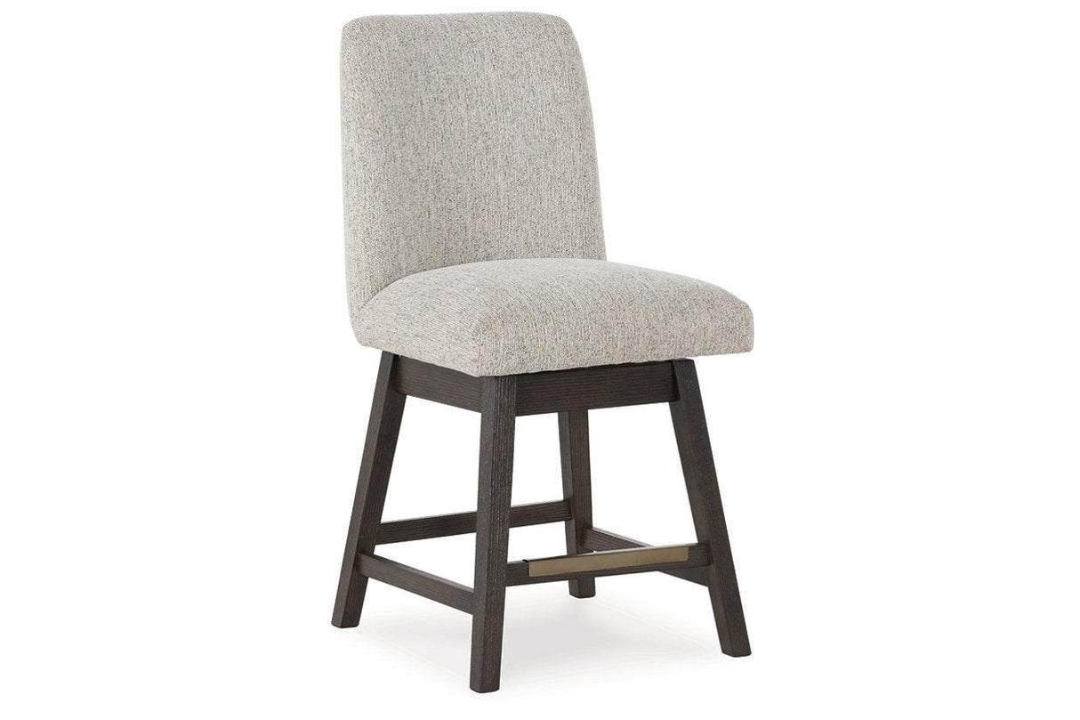 Burkhaus Dark Brown Counter Height Dining Table and 4 Barstools by Ashley at Eve Furniture