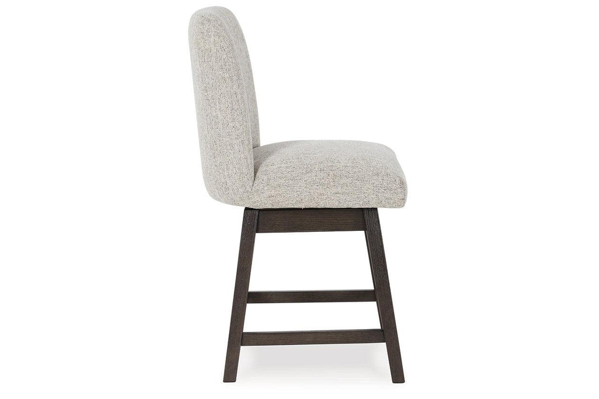 Burkhaus Dark Brown Counter Height Dining Table and 4 Barstools by Ashley at Eve Furniture