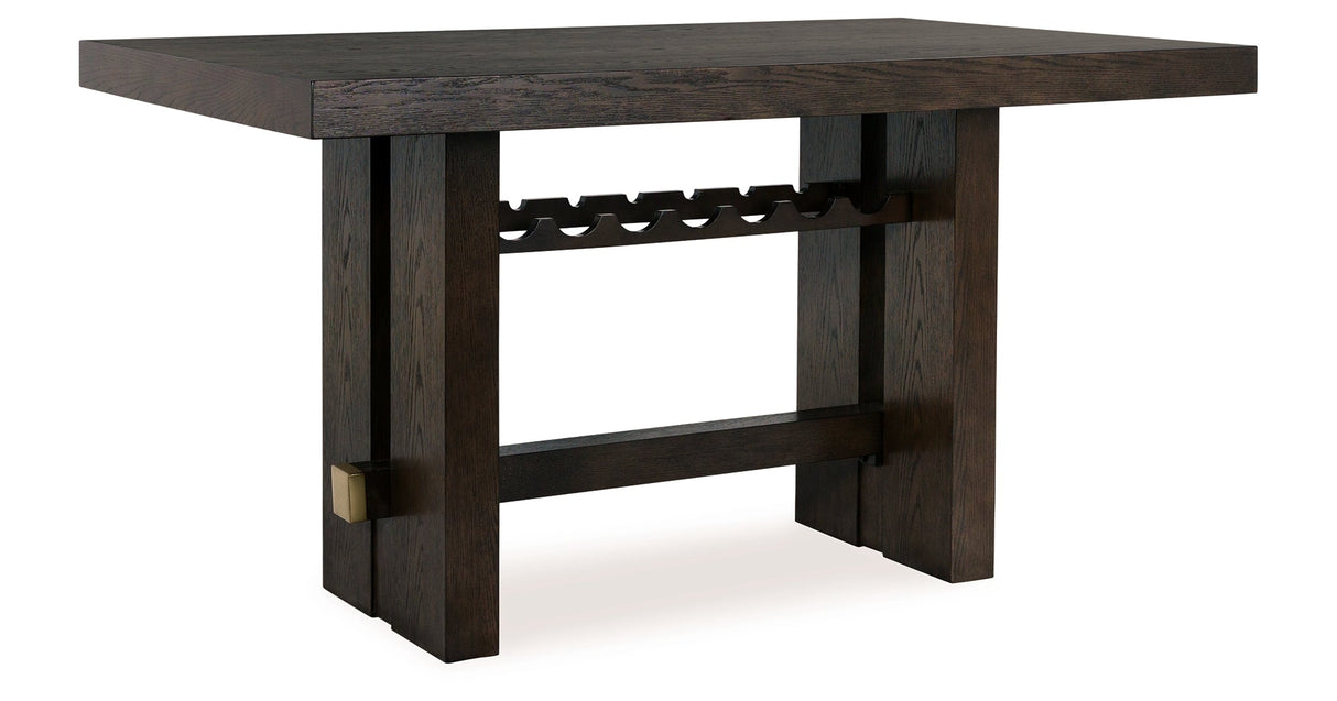Burkhaus Dark Brown Counter Height Set with Server by Ashley at Eve Furniture