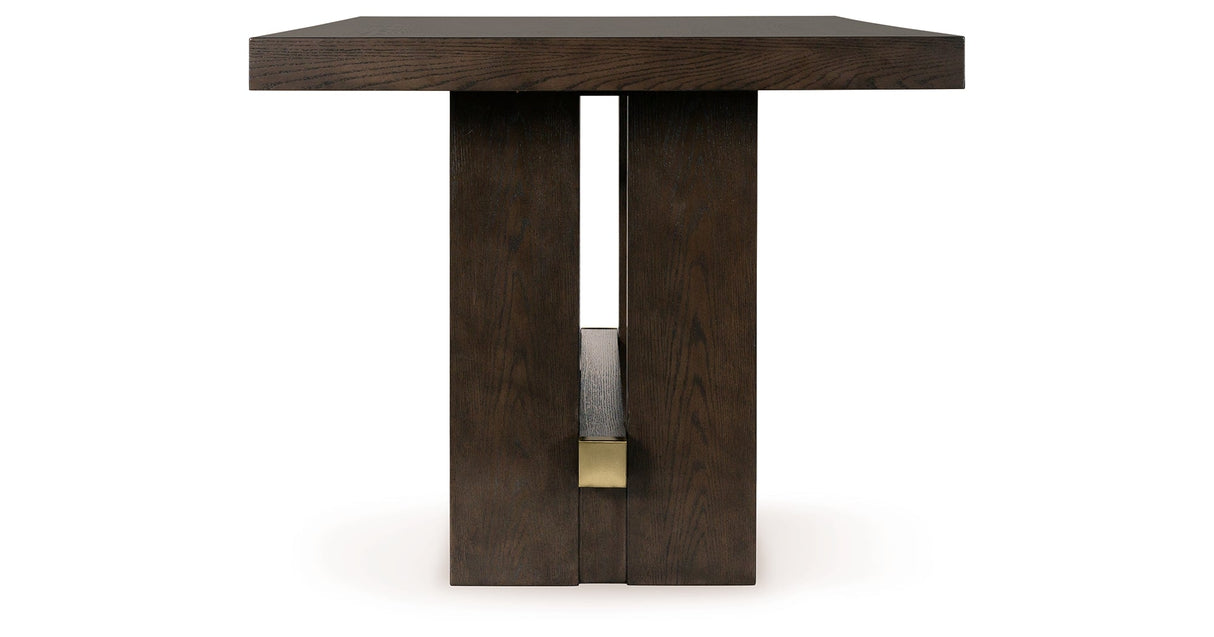 Burkhaus Dark Brown Counter Height Set with Server by Ashley at Eve Furniture