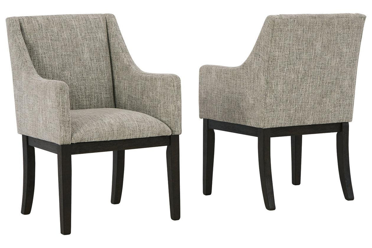 Burkhaus Dark Brown Dining Arm Chair, Set of 2 by Ashley at Eve Furniture