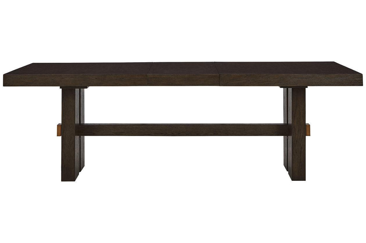 Burkhaus Dark Brown Dining Extension Table by Ashley at Eve Furniture