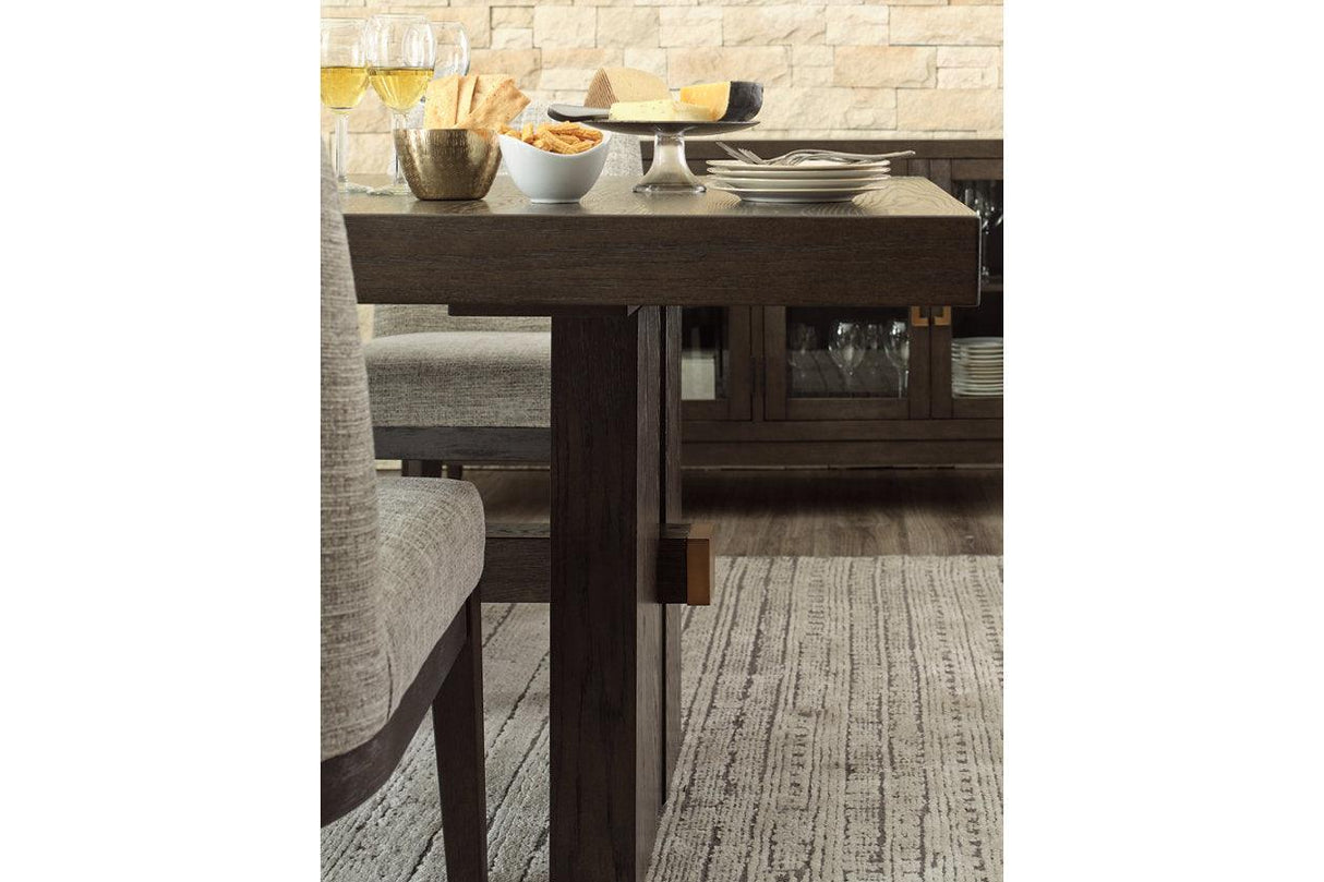 Burkhaus Dark Brown Dining Extension Table by Ashley at Eve Furniture
