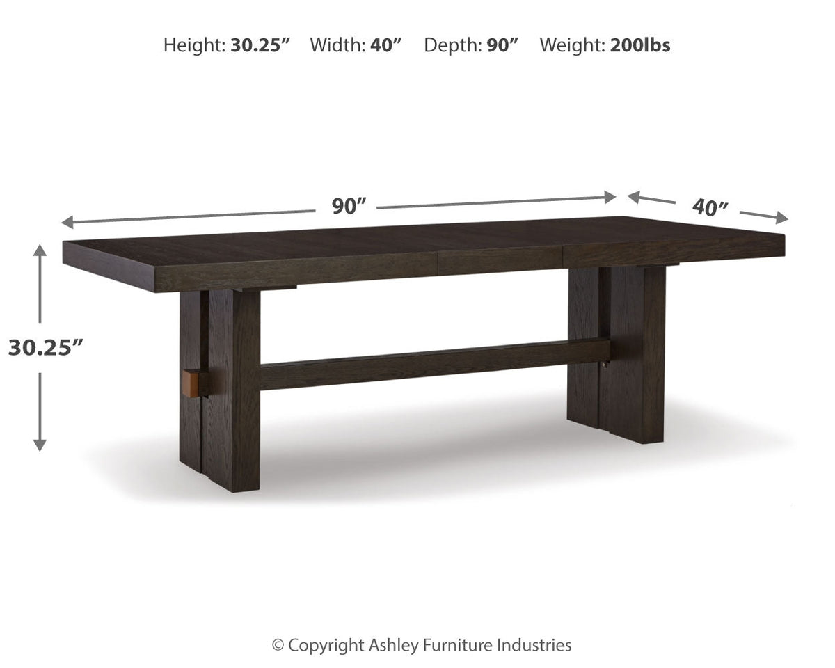 Burkhaus Dark Brown Dining Table and 8 Chairs by Ashley at Eve Furniture