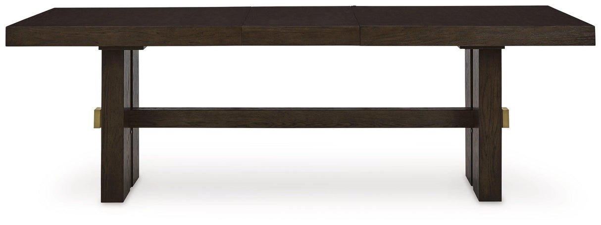 Burkhaus Dark Brown Dining Table and 8 Chairs with Server by Ashley at Eve Furniture