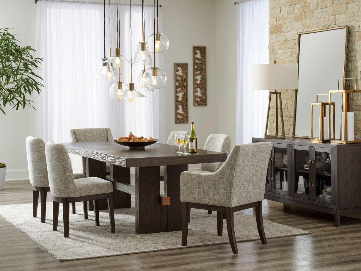 Burkhaus Dark Brown Extendable Dining Set by Ashley at Eve Furniture