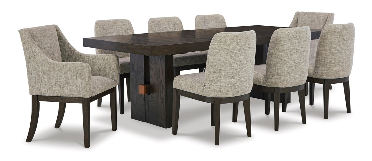 Burkhaus Dark Brown Extendable Dining Set by Ashley at Eve Furniture