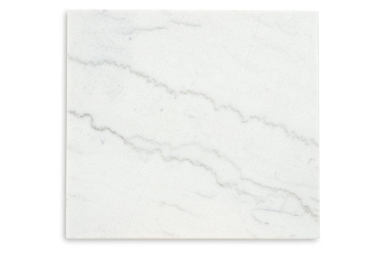 Burkhaus White/Dark Brown Coffee Table and 2 Ends by Ashley at Eve Furniture