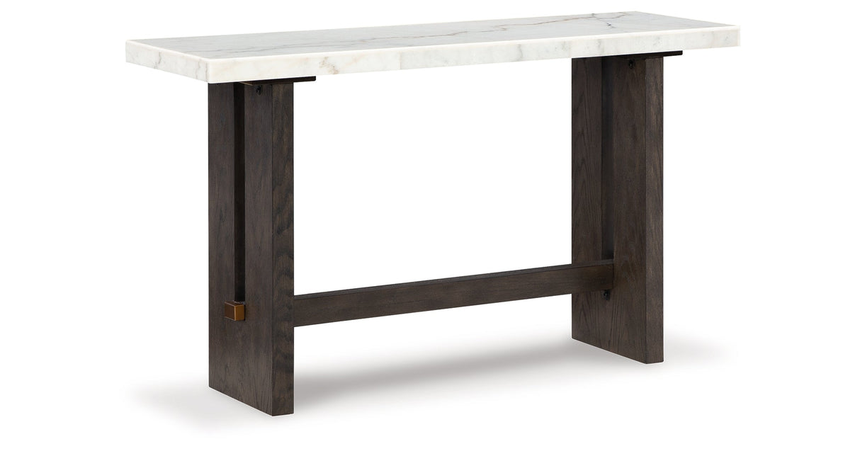 Burkhaus White/Dark Brown Sofa Table by Ashley at Eve Furniture