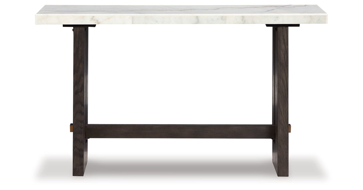 Burkhaus White/Dark Brown Sofa Table by Ashley at Eve Furniture