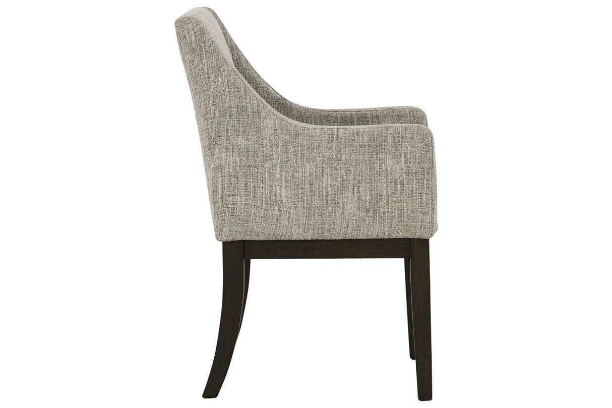 Burkhaus Dark Brown Dining Arm Chair, Set of 2 by Ashley at Eve Furniture