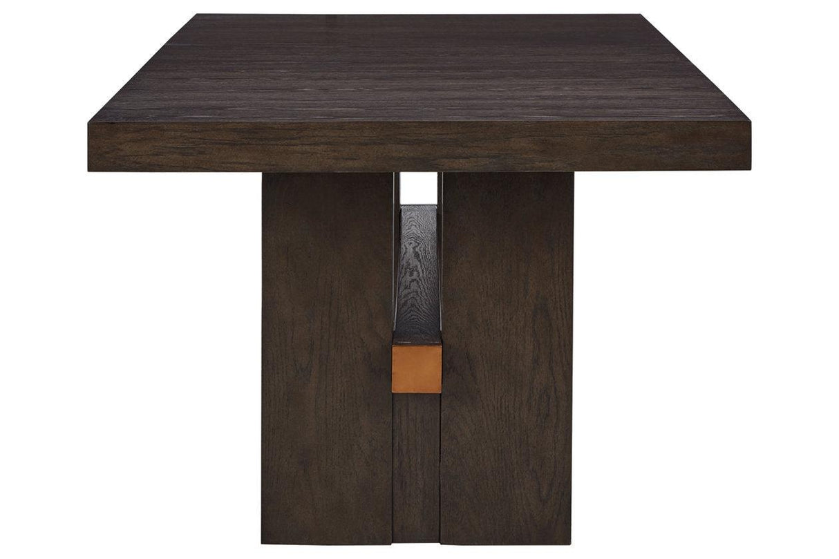 Burkhaus Dark Brown Dining Extension Table by Ashley at Eve Furniture