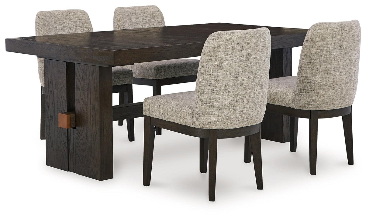 Burkhaus Dark Brown Dining Table and 4 Chairs by Ashley at Eve Furniture