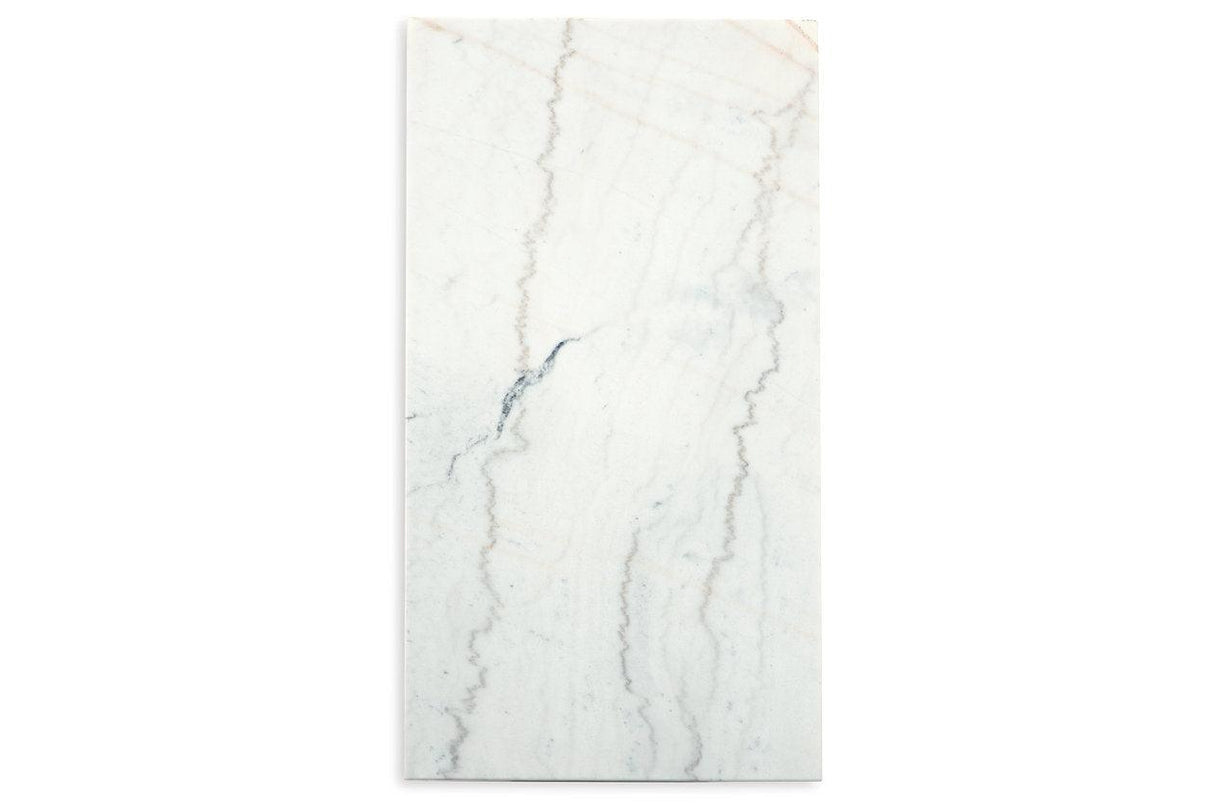 Burkhaus White/Dark Brown Coffee Table and 2 Ends by Ashley at Eve Furniture