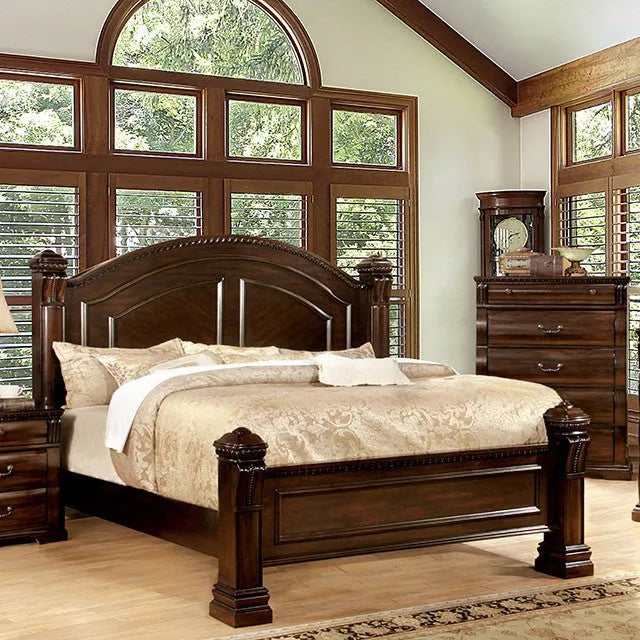 Burleigh Cherry 5-Piece Queen Bedroom Set by Furniture of America at Eve Furniture
