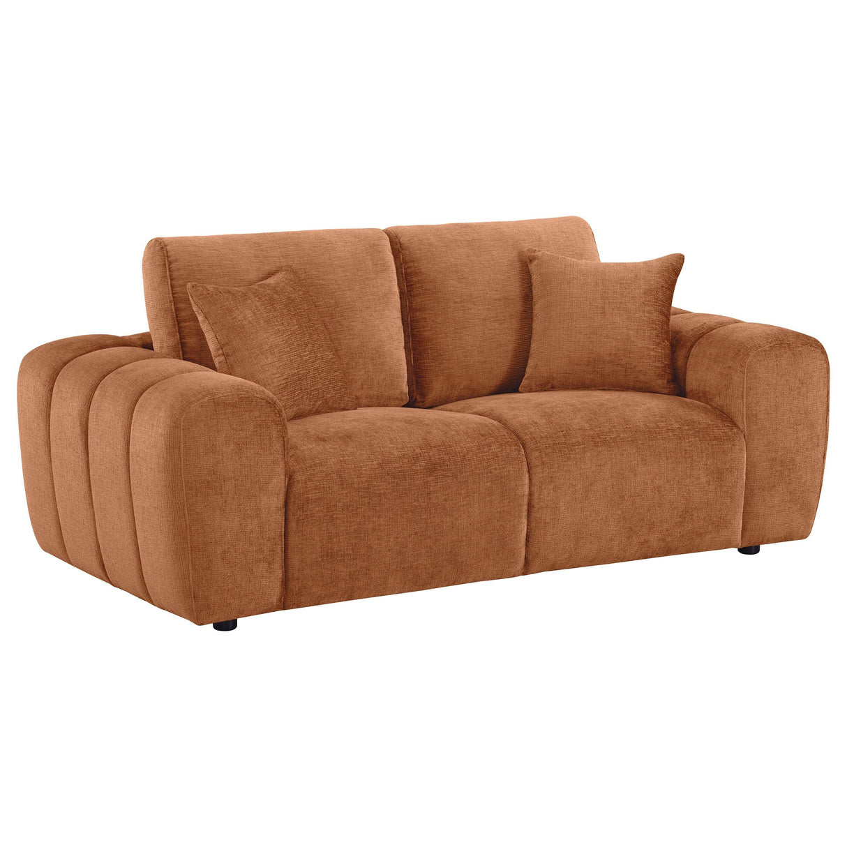 Burnett Burnt Orange 3-piece Chenille Upholstered Sofa Set by Coaster at Eve Furniture