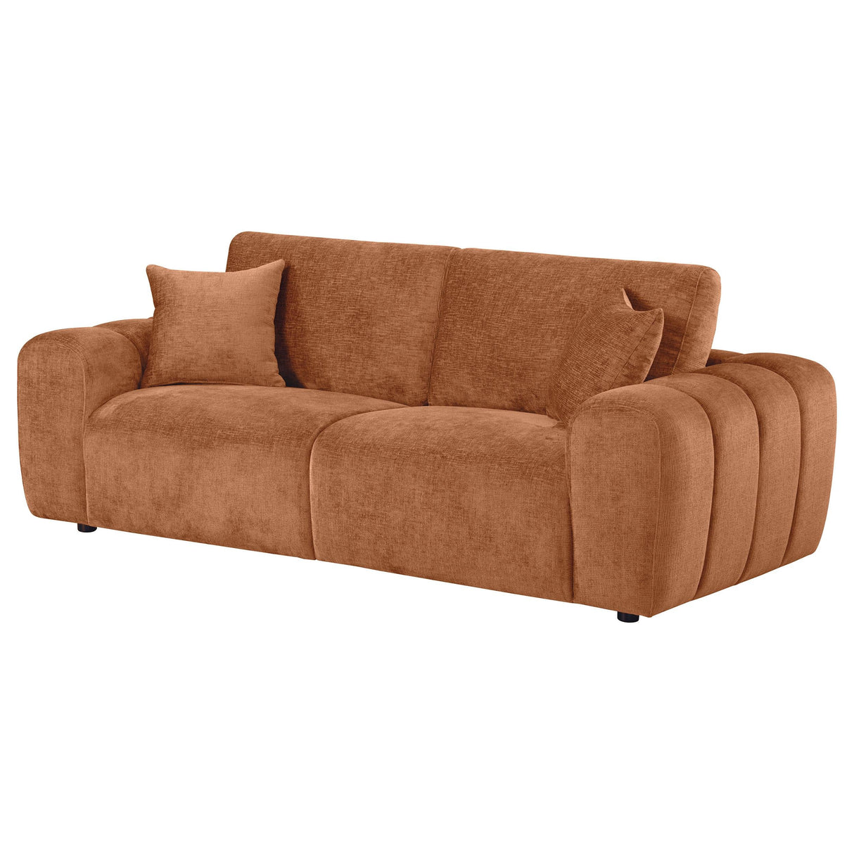 Burnett Chenille Upholstered Wide Arm Sofa Burnt Orange by Coaster at Eve Furniture