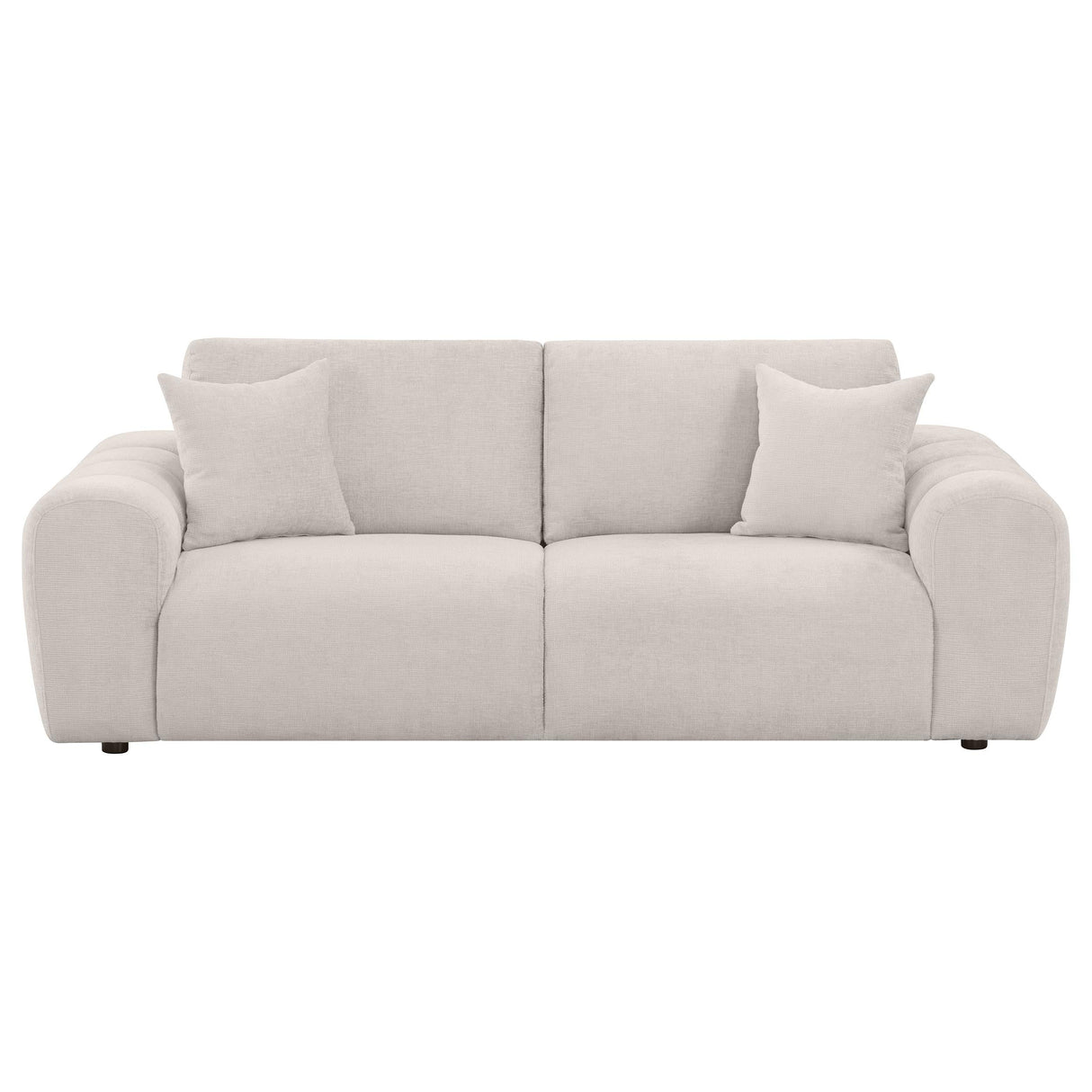 Burnett Chenille Upholstered Wide Arm Sofa Ivory by Coaster at Eve Furniture
