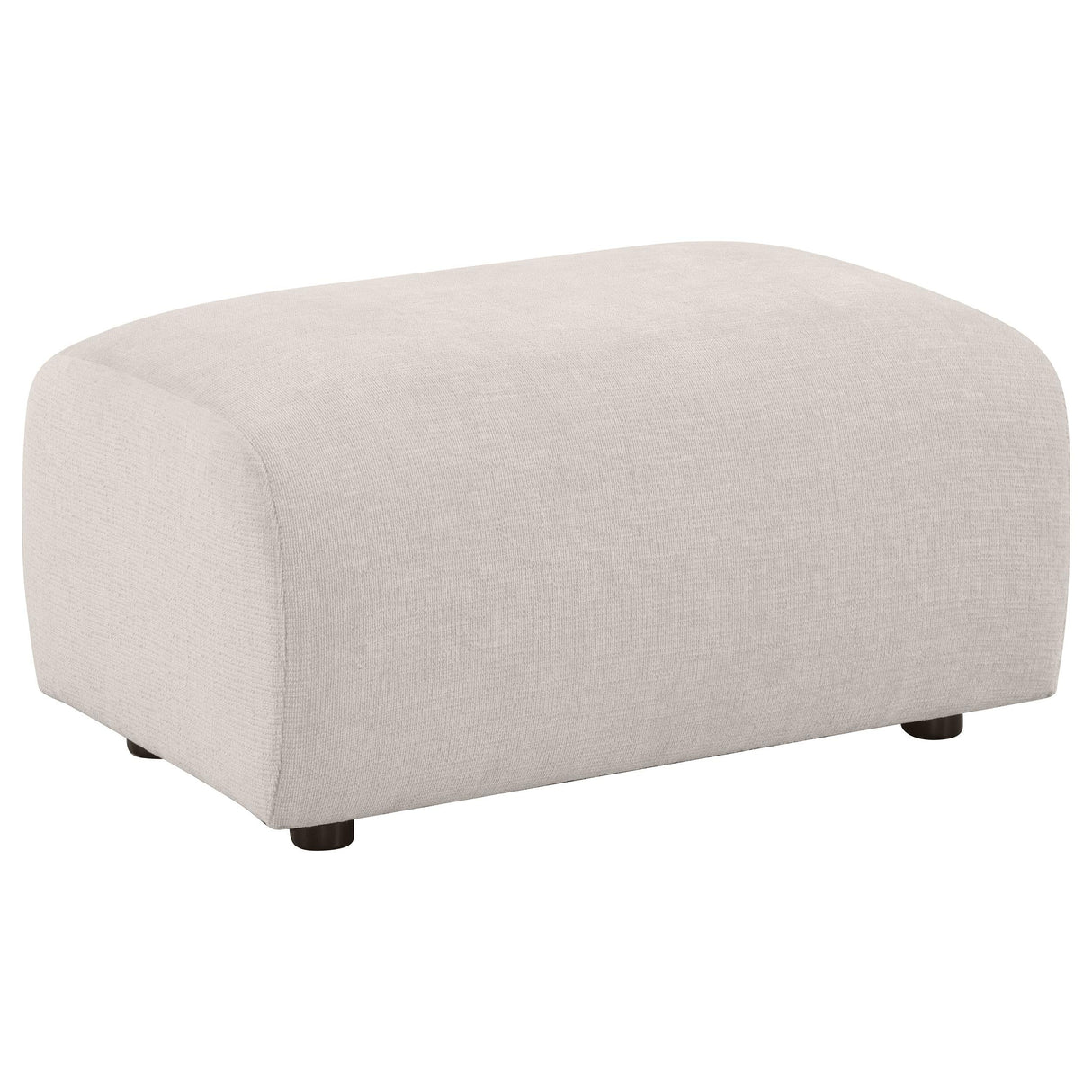 Burnett Ivory Chenille Upholstered Ottoman by Coaster at Eve Furniture