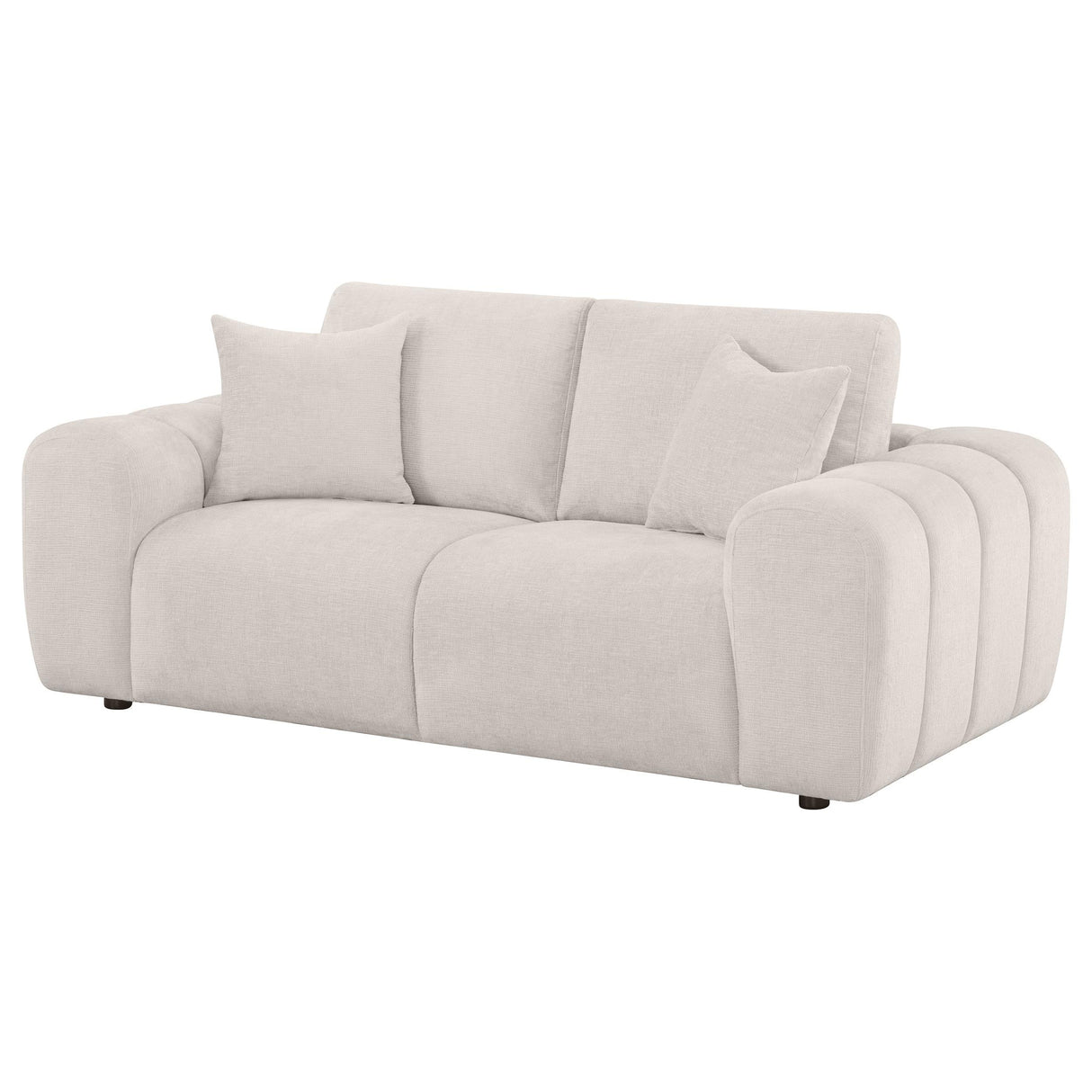 Burnett Ivory Chenille Upholstered Wide Arm Loveseat by Coaster at Eve Furniture