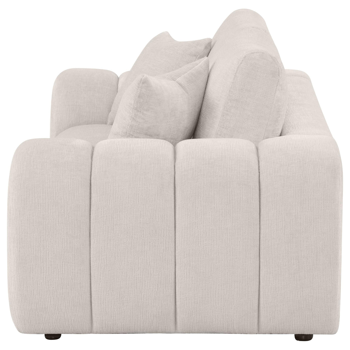 Burnett Ivory Chenille Upholstered Wide Arm Loveseat by Coaster at Eve Furniture