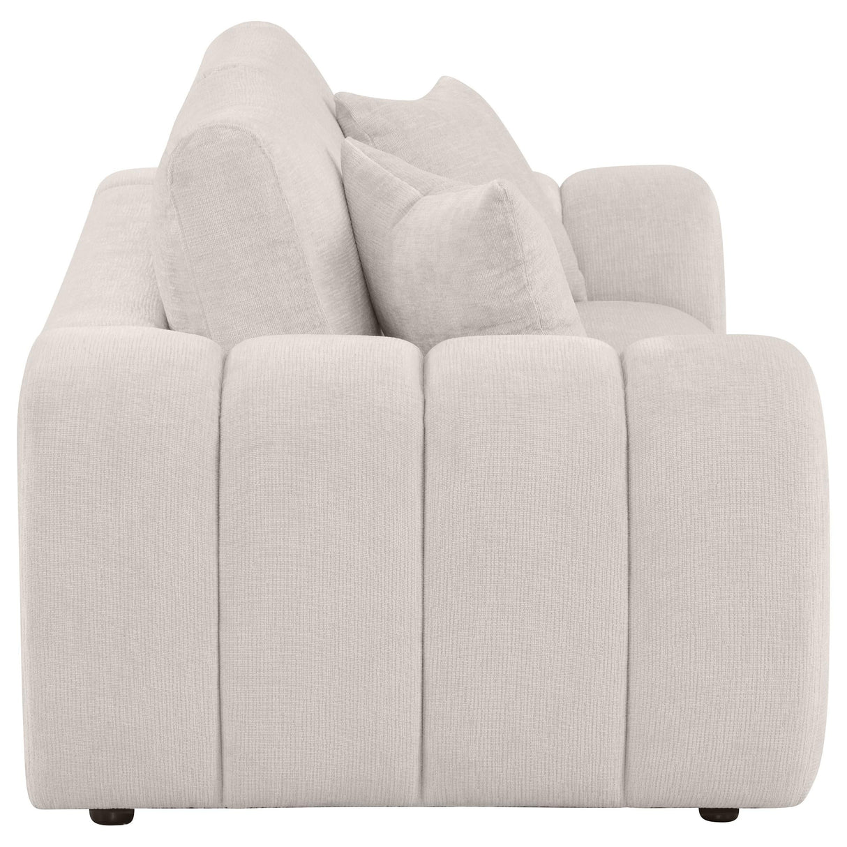 Burnett Ivory Chenille Upholstered Wide Arm Loveseat by Coaster at Eve Furniture