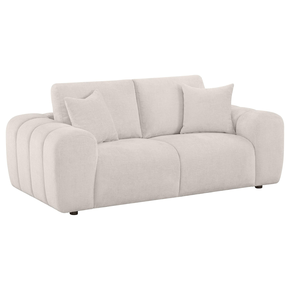 Burnett Ivory Chenille Upholstered Wide Arm Loveseat by Coaster at Eve Furniture