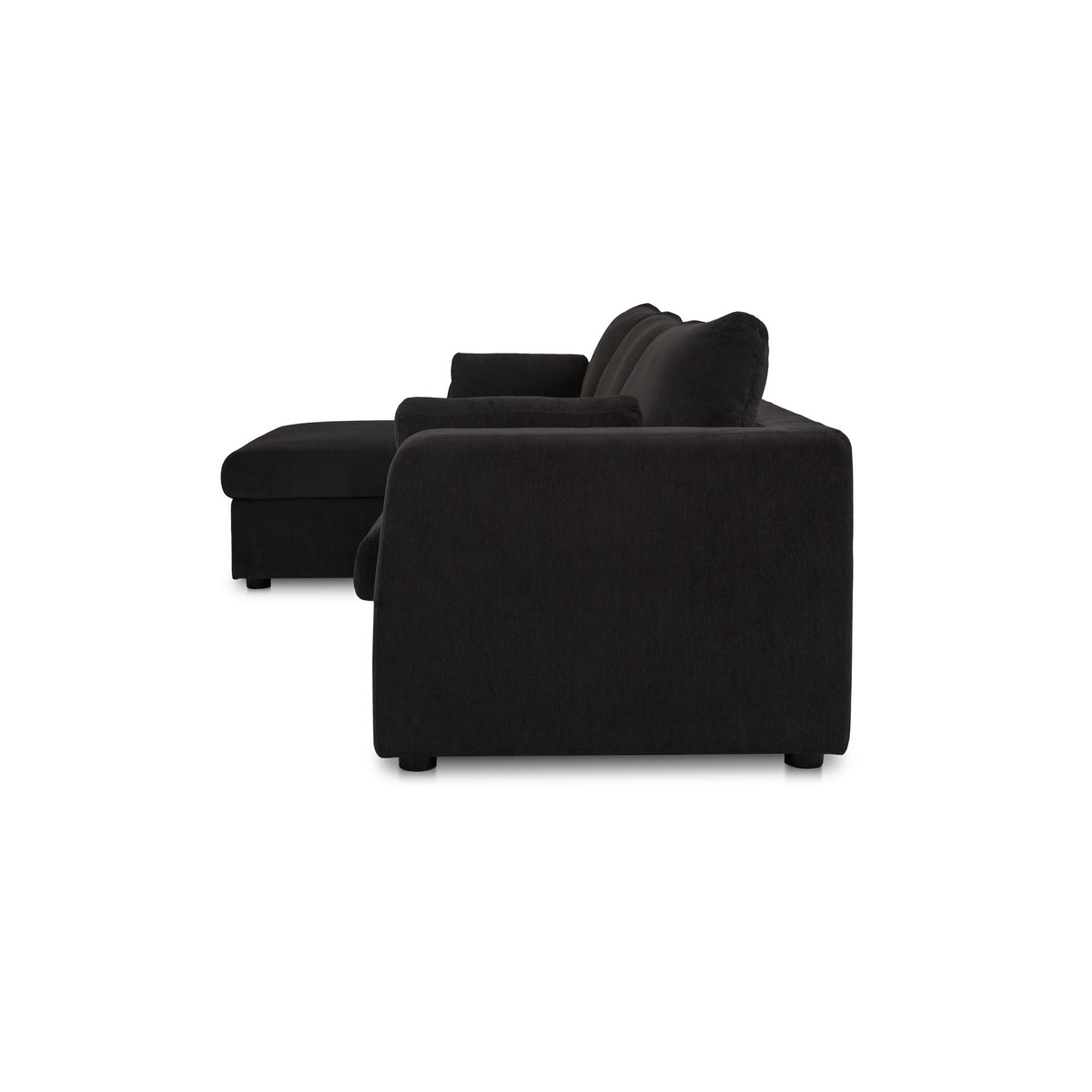 Burrow Black Sleeper Sectional With Left Storage Chaise by Moe's Home at Eve Furniture