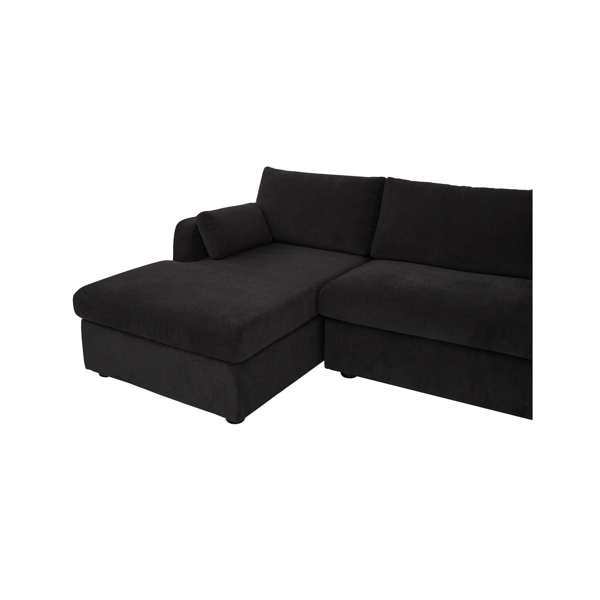 Burrow Black Sleeper Sectional With Left Storage Chaise by Moe's Home at Eve Furniture