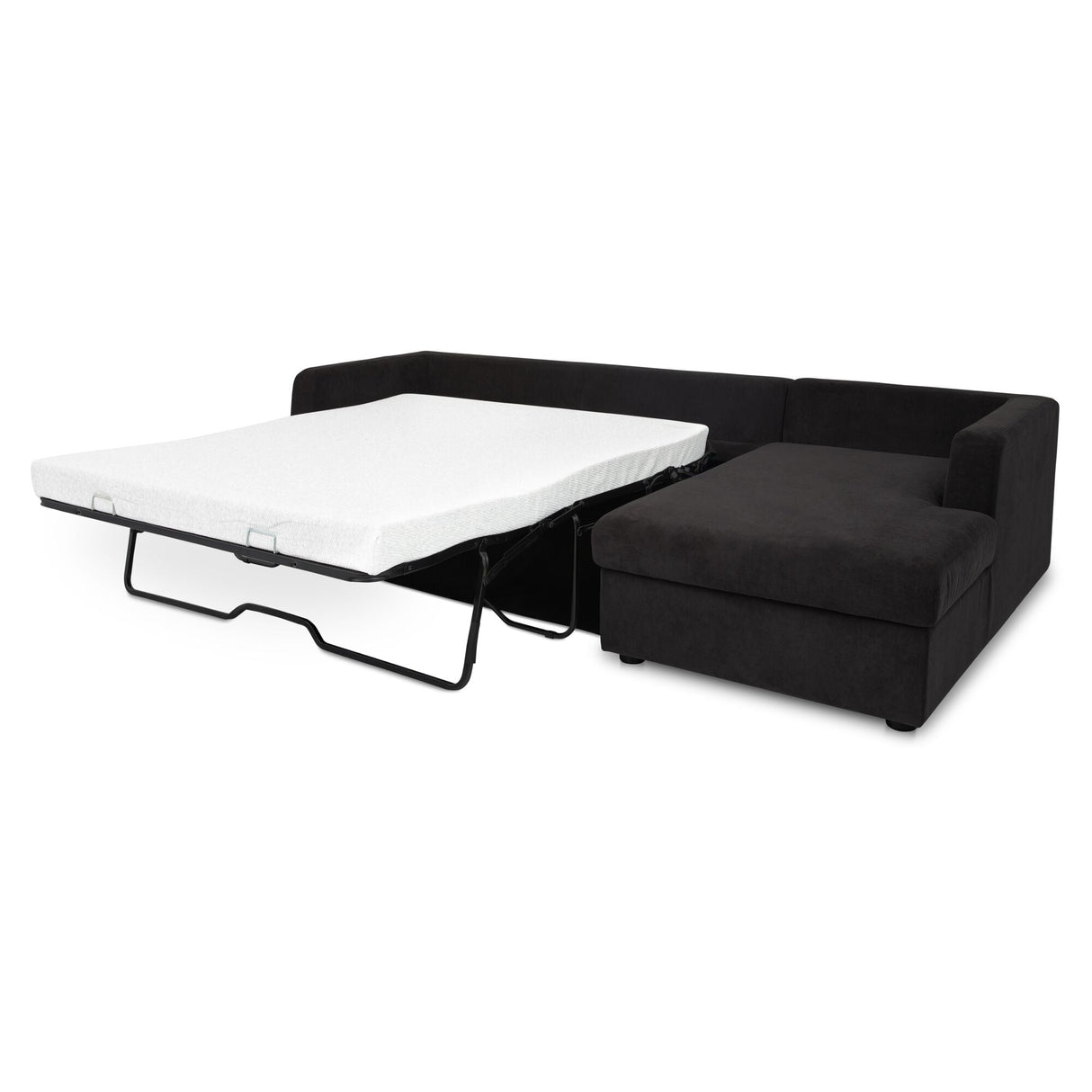 Burrow Black Sleeper Sectional With Right Storage Chaise by Moe's Home at Eve Furniture