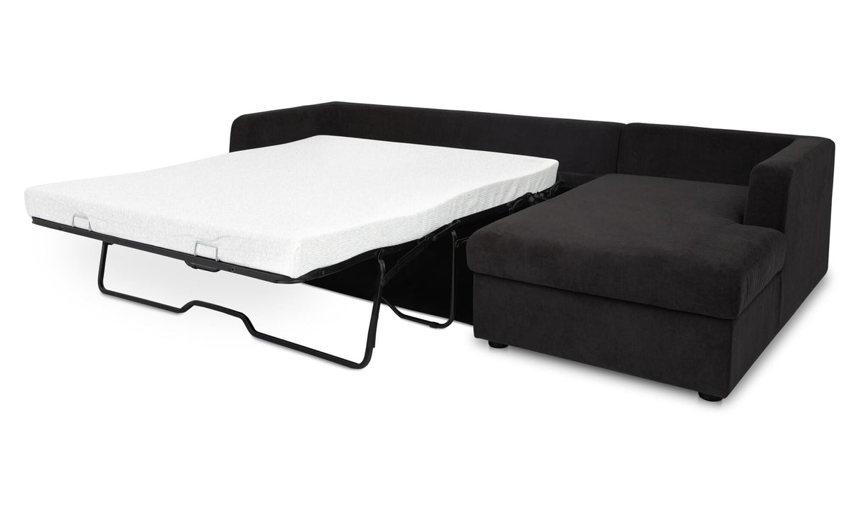 Burrow Sleeper Sectional With Storage Chaise Black by Moe's Home at Eve Furniture