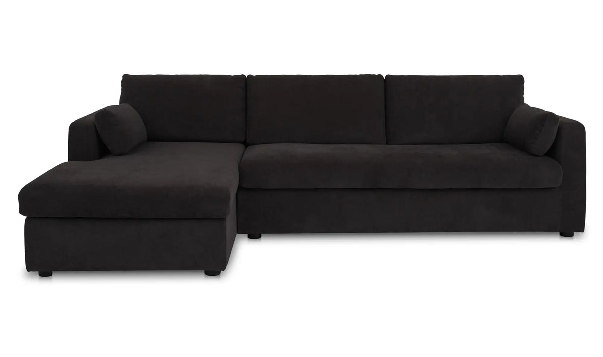 Burrow Sleeper Sectional With Storage Chaise Black by Moe's Home at Eve Furniture