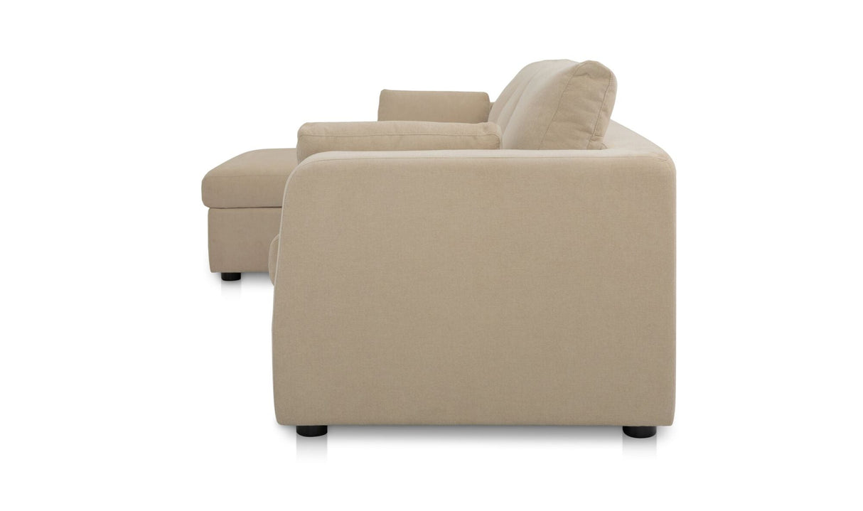 Burrow Sleeper Sectional With Storage Chaise Sand by Moe's Home at Eve Furniture