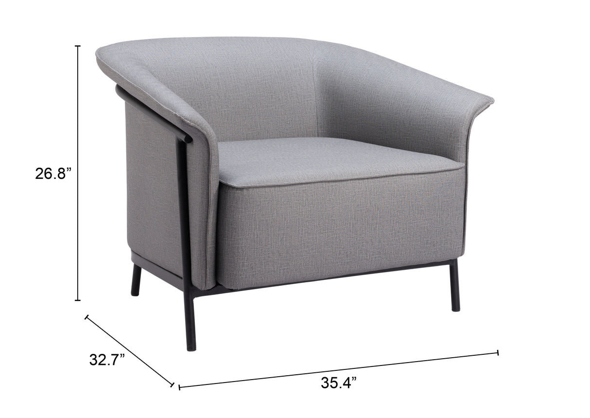 Burry Slate Gray Accent Chair by Zuomod at Eve Furniture